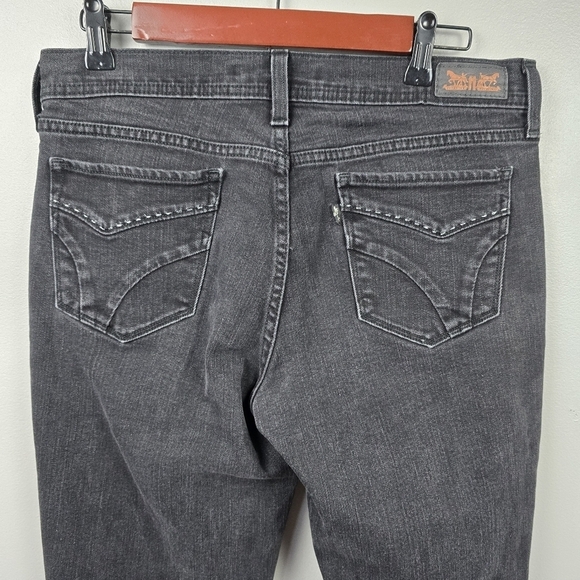 LEVI'S 505 Straight Leg Raw Hem Jean Pants Black Denim Womens Size 8 - Picture 7 of 15